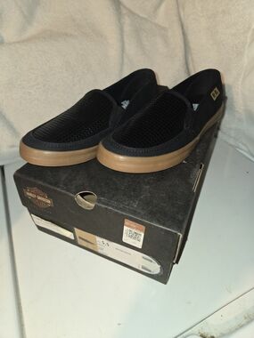 Harley-Davidson Men's Black Slip-On Mesh Shoe with Gum Sole